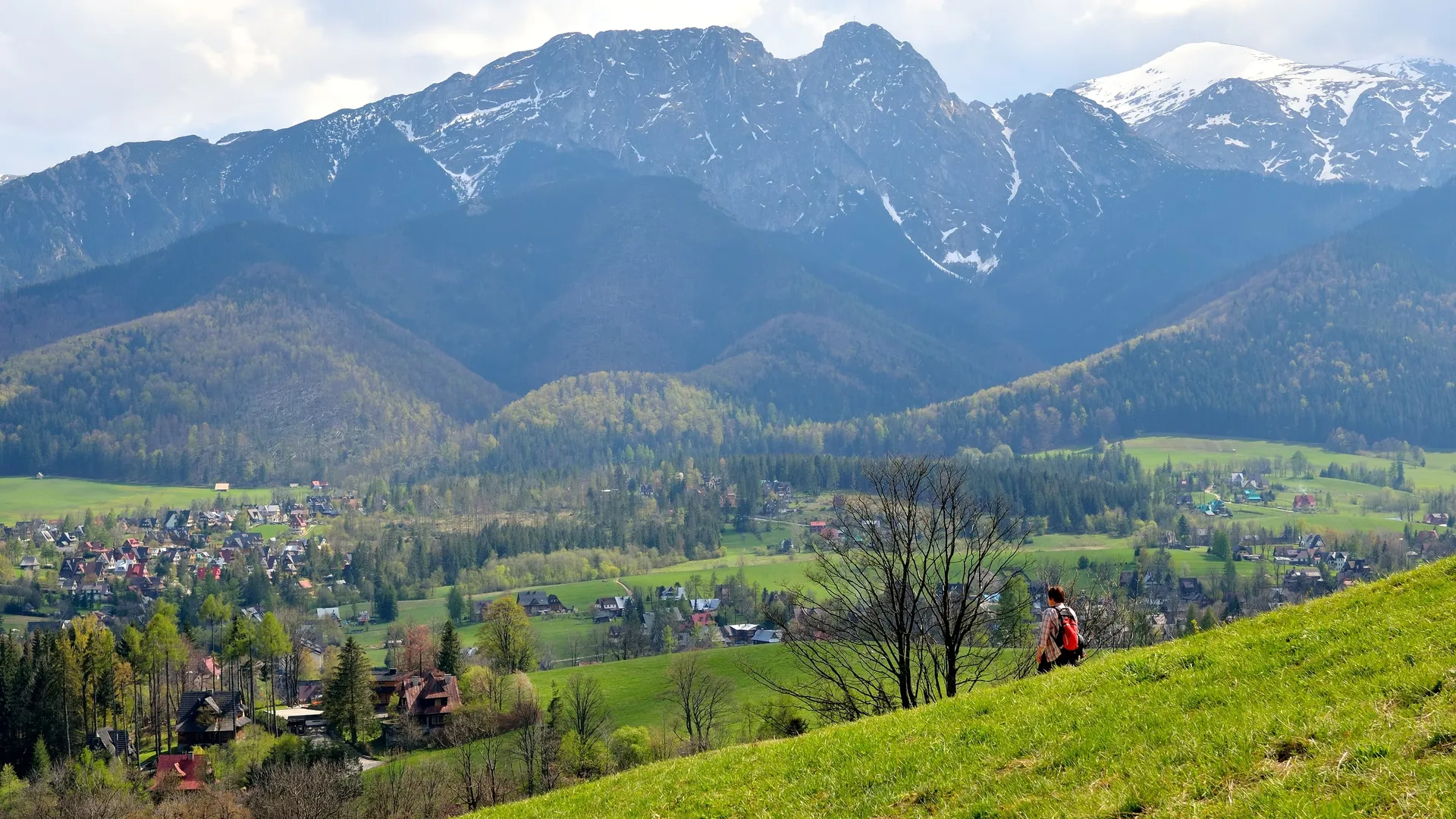 Giewont and the Tatra foothills in spring