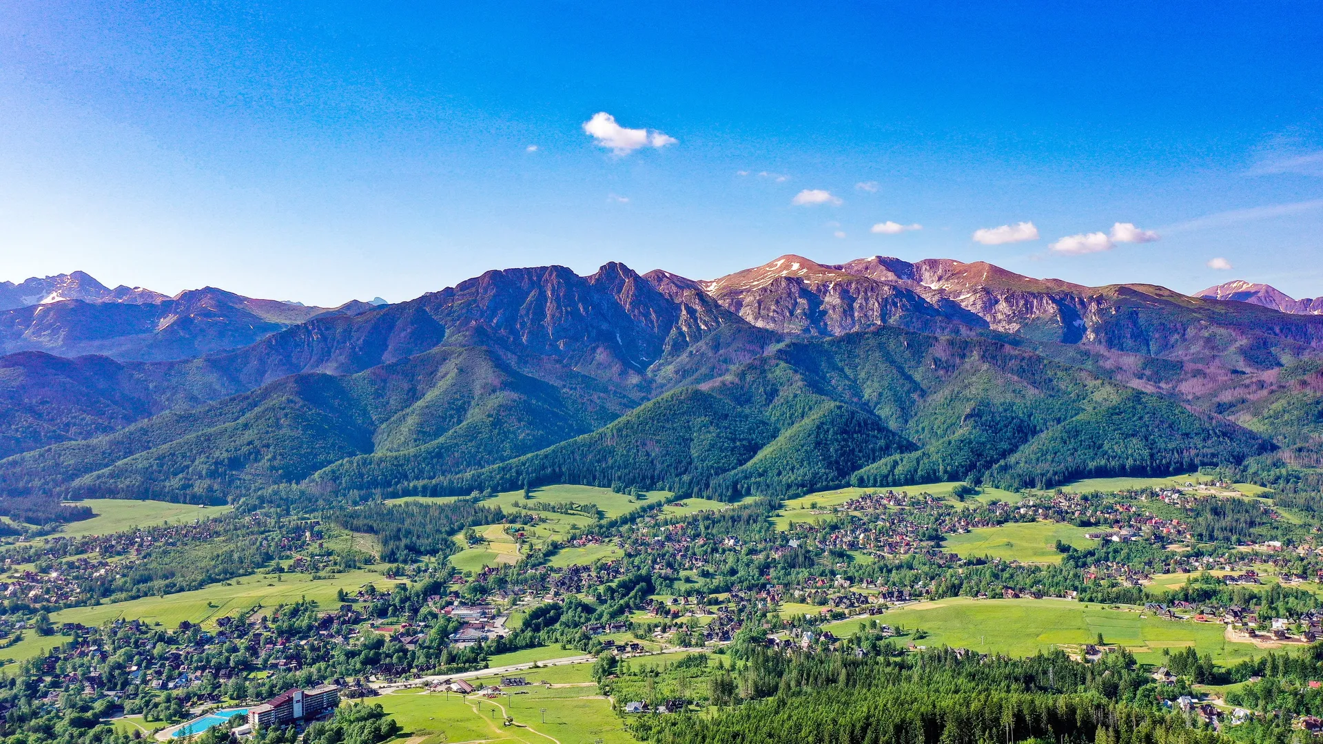 Panorama of Giewont and the Tatra Mountains above Zakopane