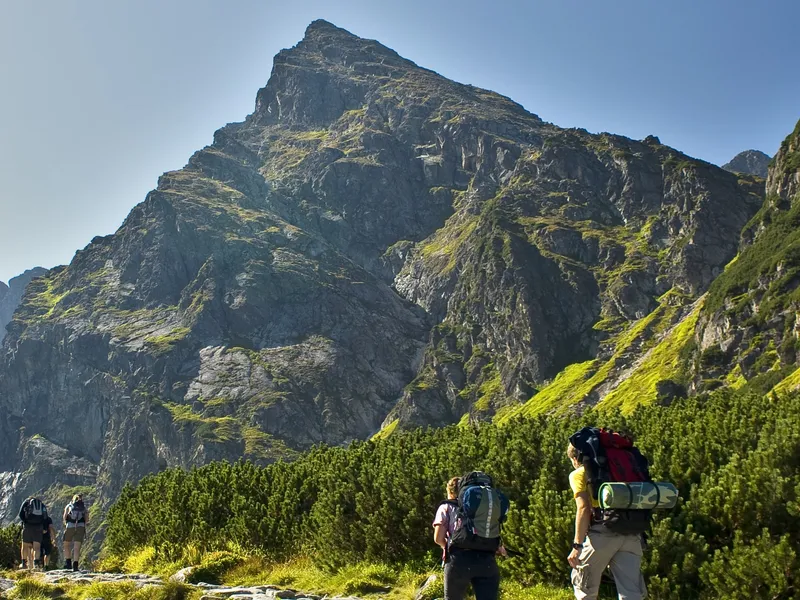 Hiking trail in the Tatra Mountains near Zakopane in summer